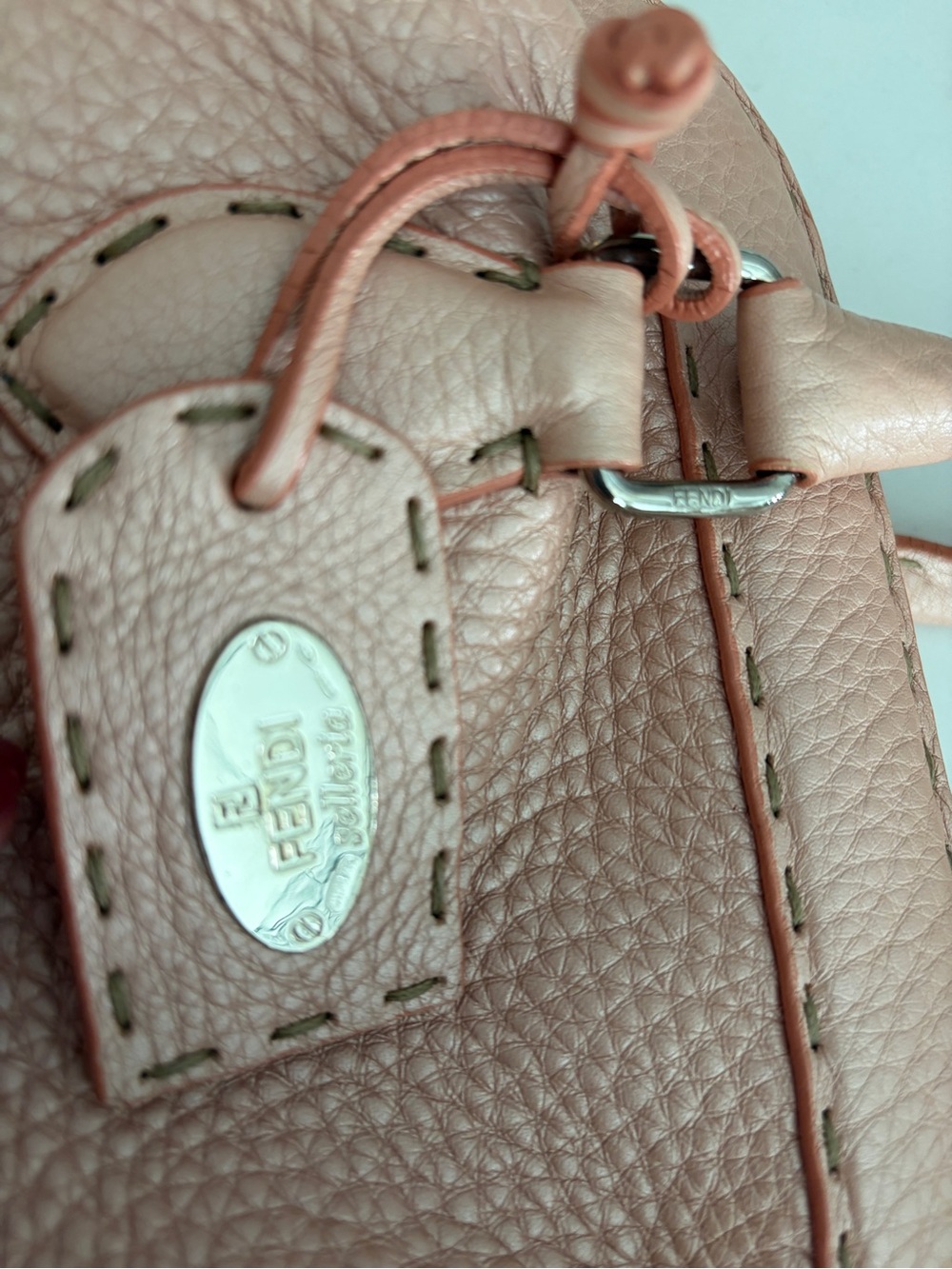 Authentic Fendi Selleria Doctor Bag- metallic blush pink pebbled leather. - Picture 10 of 12
